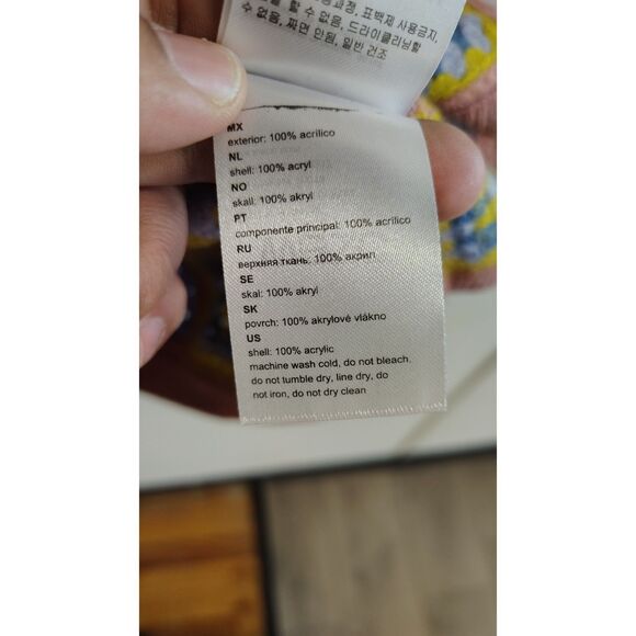 WESC Women's Pink/Yellow Floral Granny Square Crewneck Patchwork Vest XXL - Picture 3 of 7